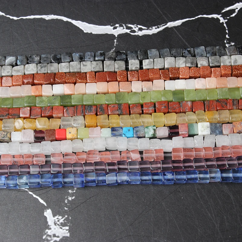 Модные украшения LanLi 4/6 мм квадратные натуральные камни бусы сделай сам для