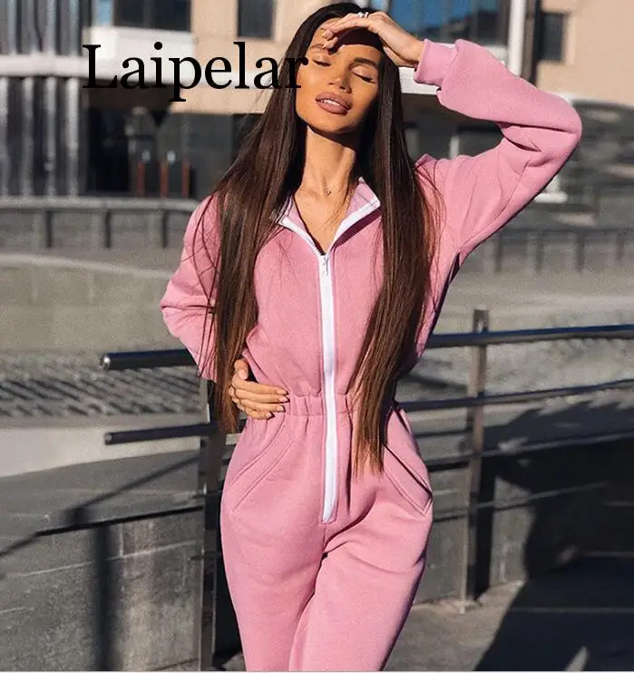 Laipelar, женские зимние комбинезоны,, с длинным рукавом, с капюшоном, наряды на молнии, сексуальная клубная одежда, для пробежек, бандаж, бодикон, фитнес-комбинезон