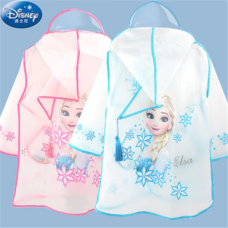 

Disney Frozen Kids Transparent Raincoat EVA Material Minnie Mickey Rain Coat for Children Waterproof Student Rain Proof Clothes