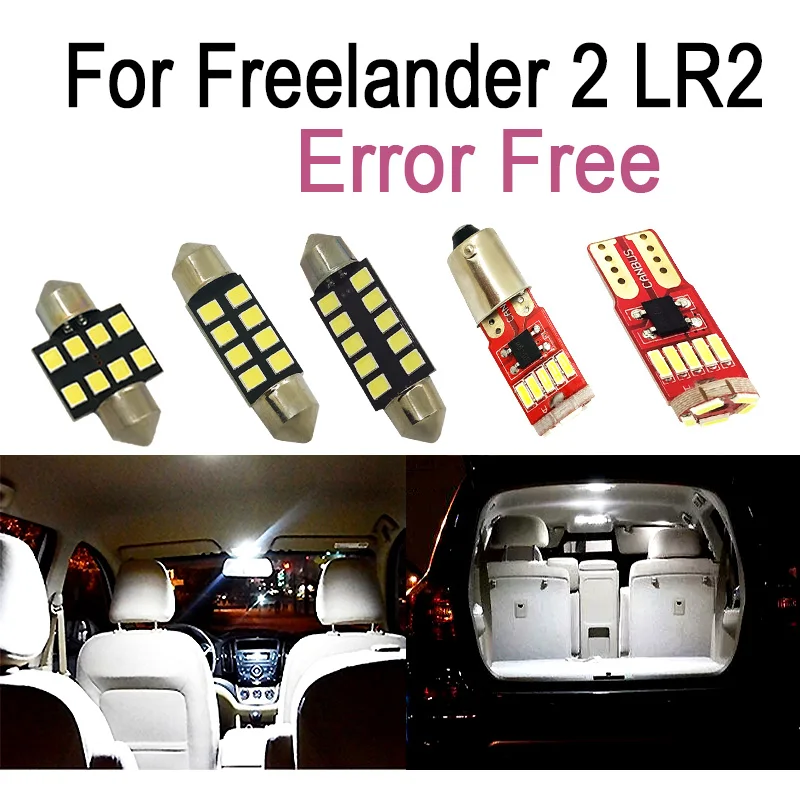

17pcs License plate lamp + interior LED light dome bulb + side light kit for Land Rover for Freelander 2 LR2 (2006-2013)