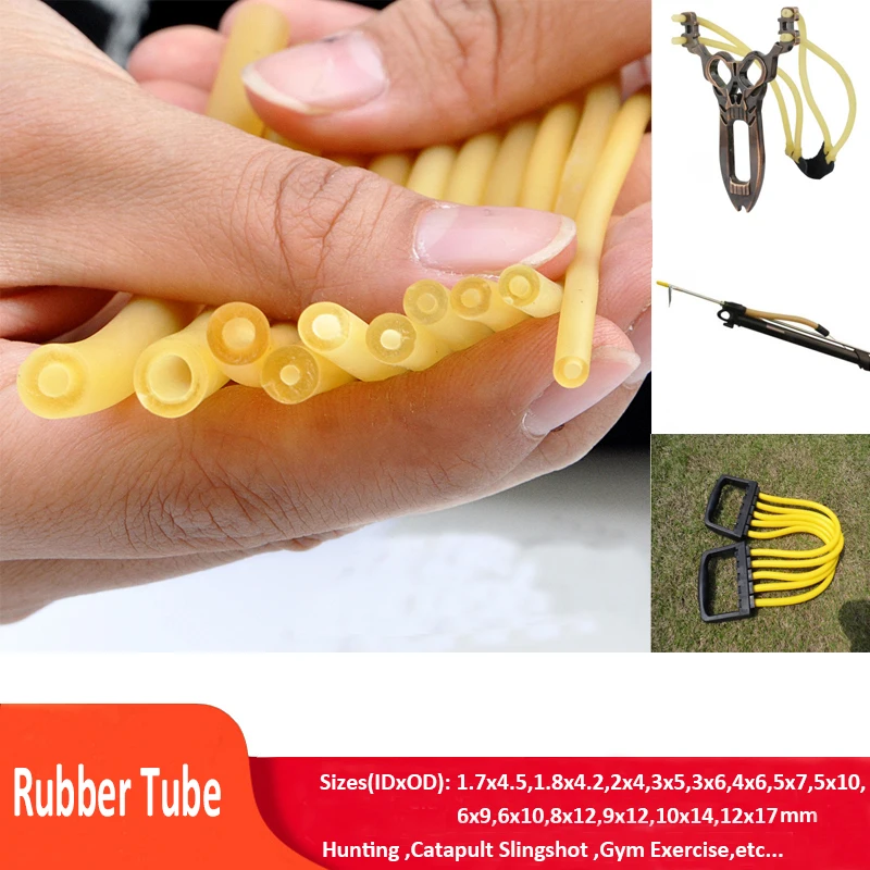 

1M Nature Latex Rubber Hoses ID 1.6/1.7/1.8/2/3/4/5/6/8-12mm High Resilient Elastic Surgical Medical Tube Slingshot Catapult