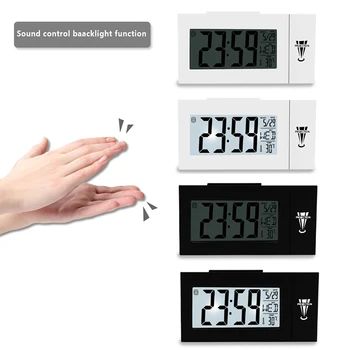 

Digital Projection Alarm Ceiling Clock LCD Display Snooze Desk Table Clock Temperature Thermometer Home Decor Time Projector