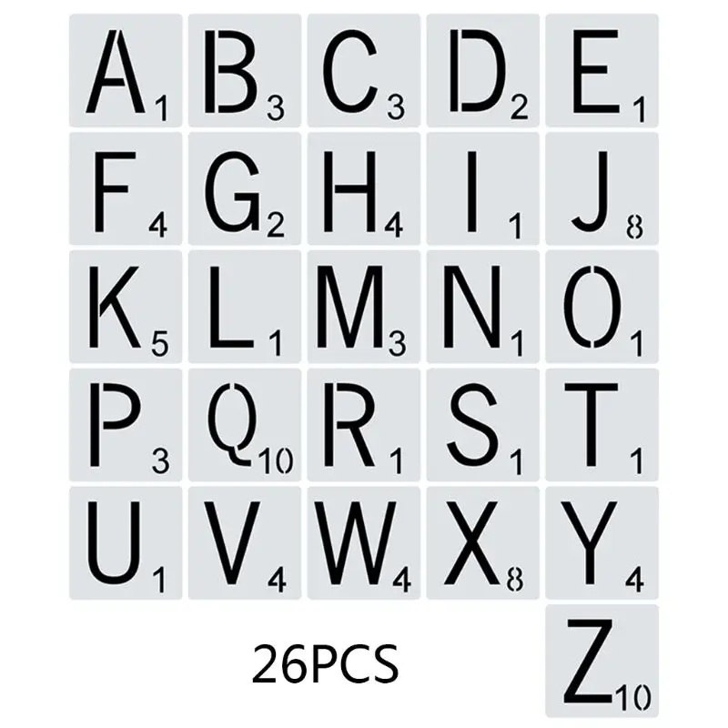 

26pcs/set Alphabet Letters Stencils Drawing Template DIY Painting Scrapbooking Stamping Embossing Album Card
