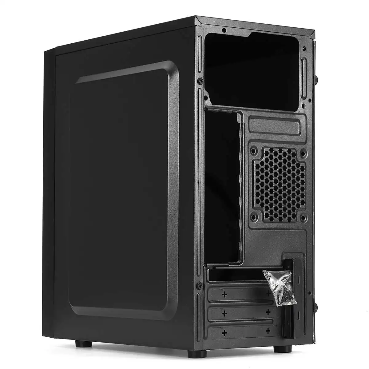 Black PC Case Full Side Ventilation Cooling Case USB3.0 with Light Bar 1 Fan Position Side Through Panel Mini Computer Case Black PC Case Full Side Ventilation Cooling Case USB3.0 with Light Bar 1 Fan Position Side Through Panel Mini Computer Case