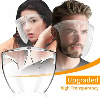 

High Transparency Upgraded Transparent Face Shield Unisex Reusable Breathable Face Mask Anti-Fog Safety Goggle Safety Glasses