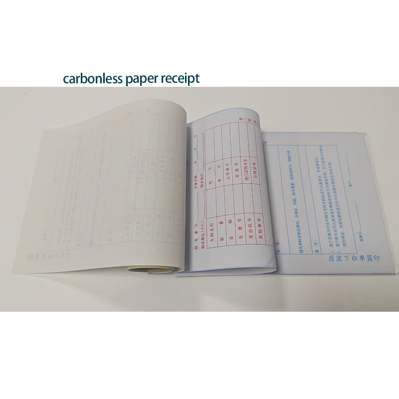 3ply up white, down pink, 16x8cm carbonless receipt book, make serial number.