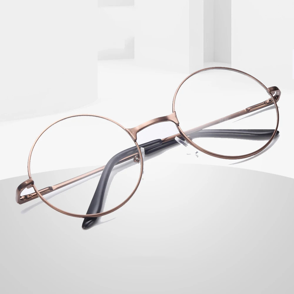 Vintage Flat Mirror Men's and Women's Trend Round Glasses Frame Metal Korean Version of Myopia Spectacle Frame
