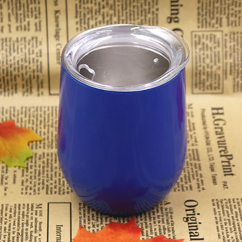 12 унций изоляционная чашка из яичной скорлупы двойная чашка из нержавеющей стали в форме яичной скорлупы кофейная чашка посуда для напитков - Цвет: blue