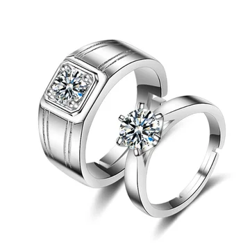 

Fashion popular simple zircon small fresh opening ring lovers Valentine's Day engagement wedding party gift jewelry wholesale