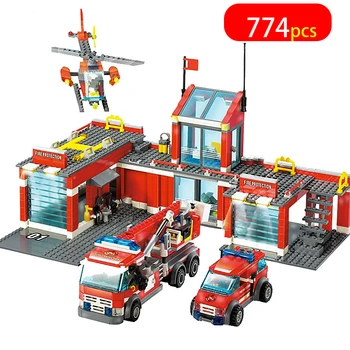 

774Pcs City Series Building Blocks Fire Station Headquarters Children's DIY Creative Combination Set Bricks Toys Gifts