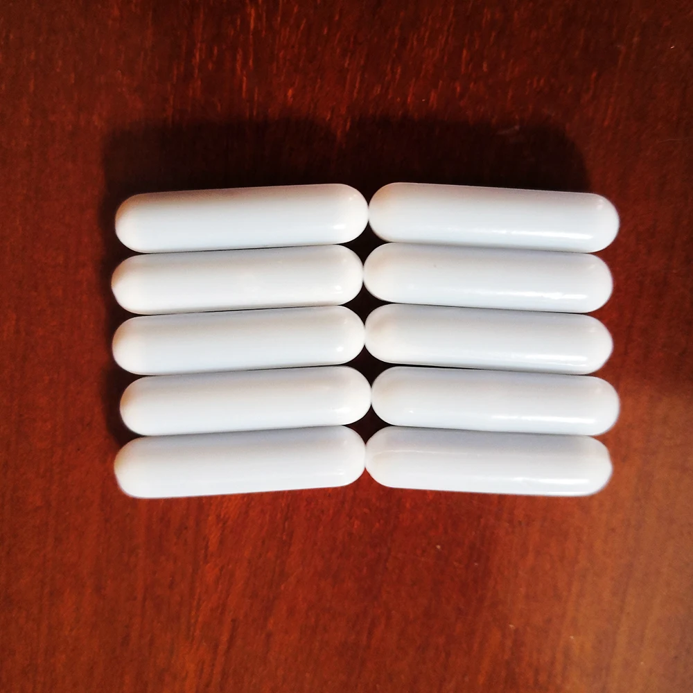 C6x25mm PTFE Magnetic Stirrer Cylindrical Type Magneton Stir Bar Spinbar Stirring Mixer White Spin Bars, 10pcs