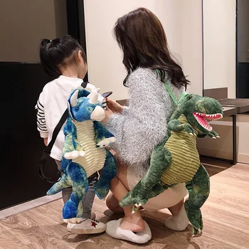 

40*20*14cm 3D Dinosaur Baby Plush Backpack 20L Children Backpacks Kids Small Bag Girl Cute Animal Prints Travel Bags Toys Gifts