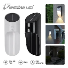 Светодиодный настенный светильник на солнечной батарее с датчиком движения, Уличный настенный светильник DC5V 0,65 Вт с батареей 18650, современный светильник s для улицы и сада