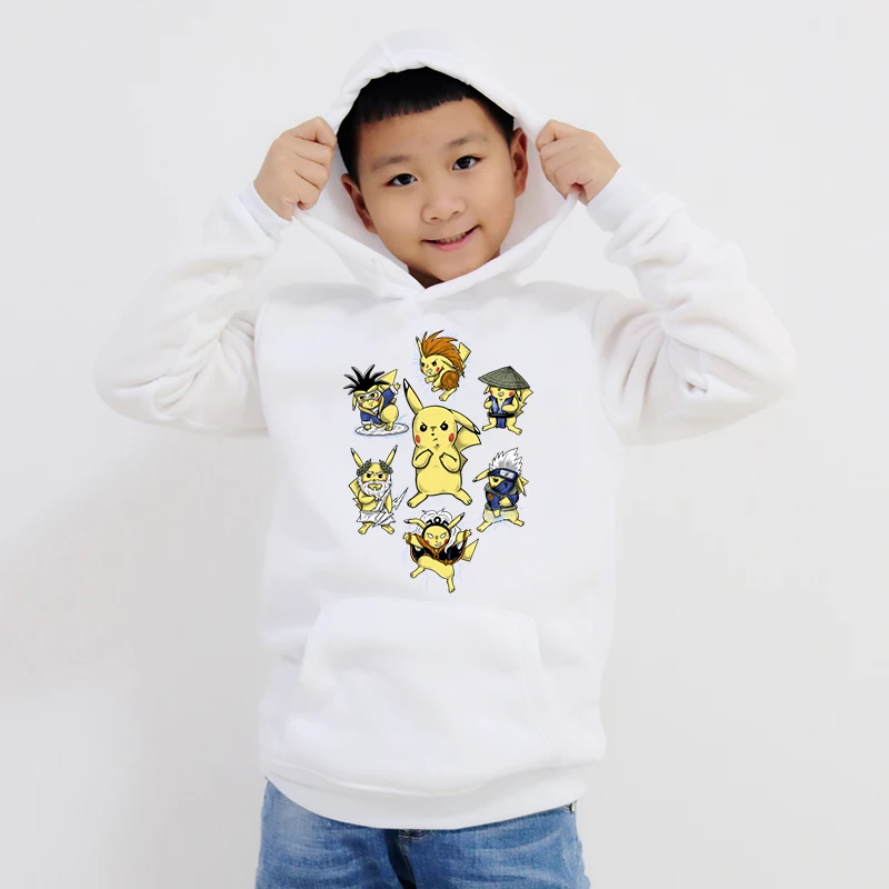 Pokemon Pikachu New  Boys Girls Hoodies Clothes Children Winter Thick Sweatshirts Toddler infant Kids Plus Velvet Tops Costume