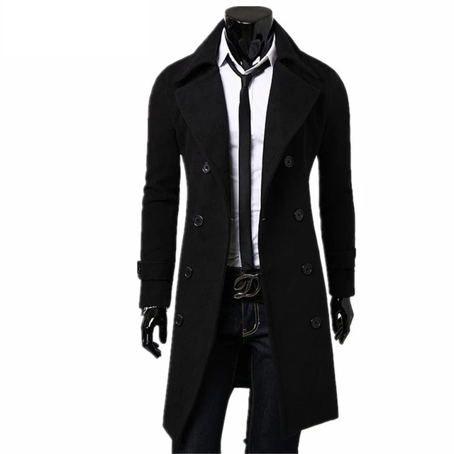 Trenca nueva chaqueta 2019 hombre, abrigo Casual cortavientos, color liso abrigo largo, abrigos de invierno a la moda hombre de talla grande _ - AliExpress Mobile