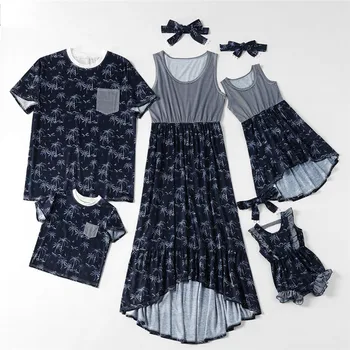 

Family Matching Clothes Mother Daughter Dresses Floral Mom And Daughter Dress Mommy And Me Clothes Father Son T-shirt Outfits