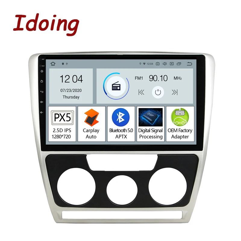 

Idoing 10,2 "Android головное устройство для Skoda Octavia 2 A5 2007-2014 автомобильный стерео радио мультимедиа видео плеер навигация GPS авто PX5