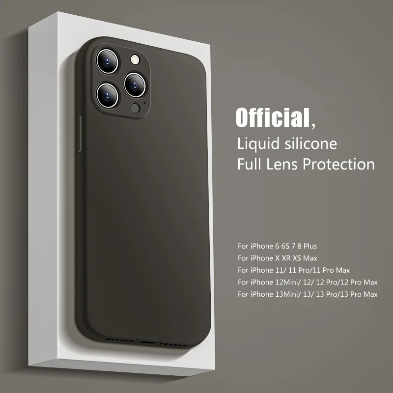 Официальный Оригинальный жидкий чехол для iphone 11 12 13 Pro Max Mini SE 2020 силиконовый iPhone XR