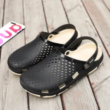 Сабо Мужская пластиковая обувь с отверстиями сад пляжные сандалии летние желеобразные прогулочные eva Нескользящая домашняя водонепроницаемая обувь Легкий