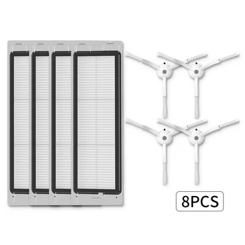 

4pcs 3-Arm Side Brushes +4Pcs filters for Xiaomi Mi Robot Vacuum Cleaner 2 roborock Vacuum Cleaner parts