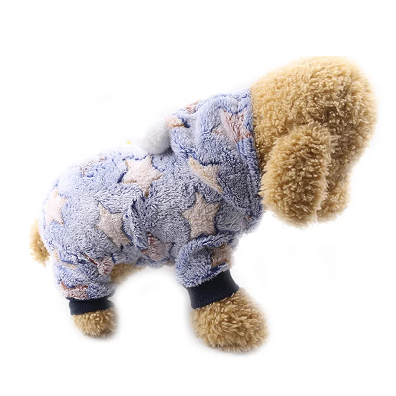 Мягкий, флисовый, для собаки спортивный костюм зимняя одежда с принтом в виде собак маленькая собака щенок пальто костюм для животных теплая толстовка с капюшоном для собаки, Костюмы для йоркширского терьера, кораллового цвета, с искусственным мехом, рубашка - Цвет: gray