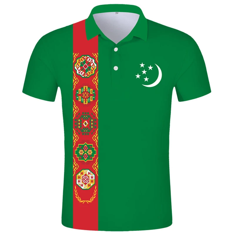 Vleien Goederen tunnel Turkmenistan Polo Shirt Free Custom Name Tkm Polo Shirt Nation Flag Tm  Kyrgyz Turkmen Country Diy Print Photo Text Logo Clothes - Polo Shirts -  AliExpress