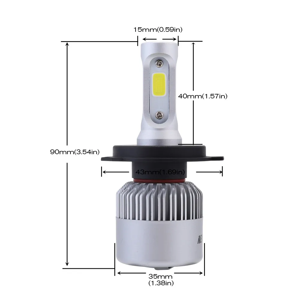 H4 светодиодный фара для мотоцикла 4500LM 36W Hi/Lo конверсионный комплект 6500K