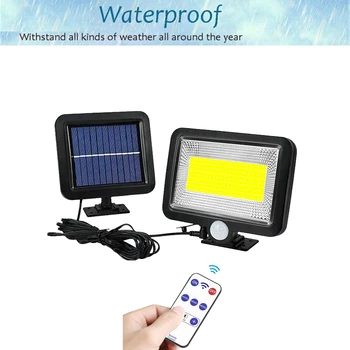 

100 LED solar LEDs Lamp Garden Motion Sensor Light Panel Power Outdoor Waterproof Separate Street Path Security Wall Lamp sepera