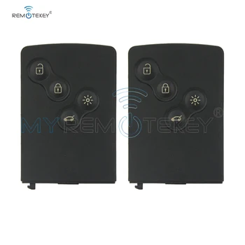 

Remtekey 2pcs smart key card case 4 Button For Renault Megane Koleos Scenic car key Card cover Black remote Key Fob Shell
