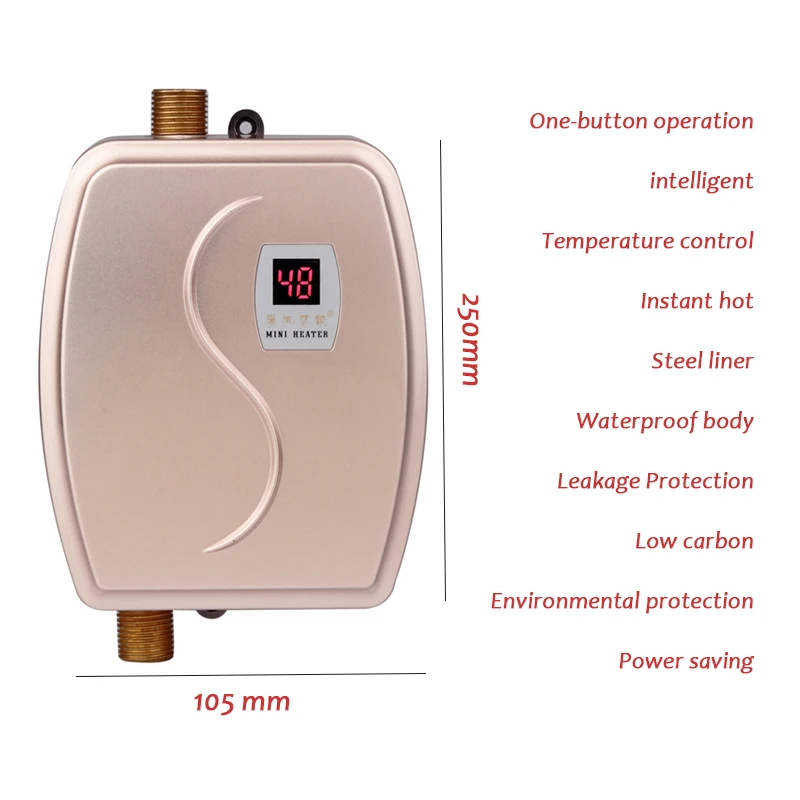 3800 Вт Электрический водонагреватель кран кухонный бытовой летний горячий Интеллектуальный горячий душ быстрый нагрев термостат