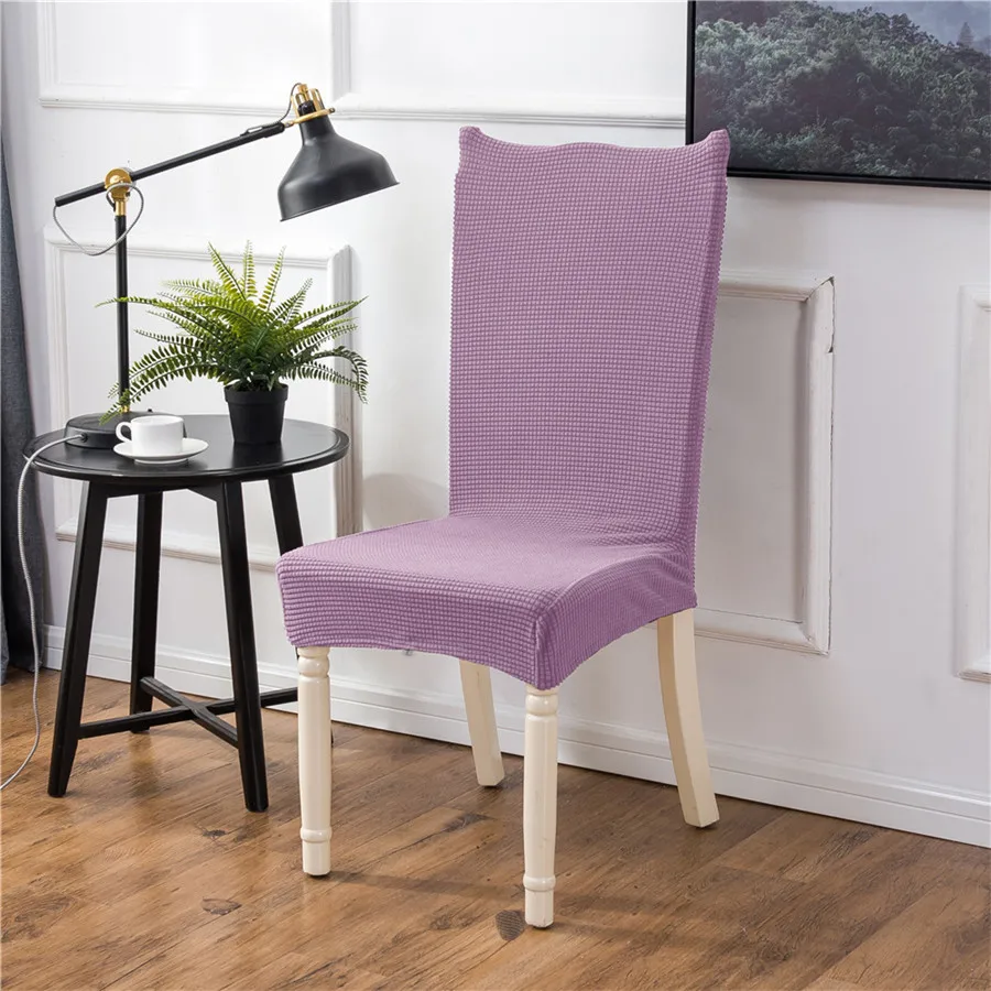 lilac Современный однотонный чехол для кресла Спандекс Стрейч Эластичные Свадебные банкетные чехлы для стульев обеденный чехол для сиденья Съемный чехол для стула - Цвет: lilac