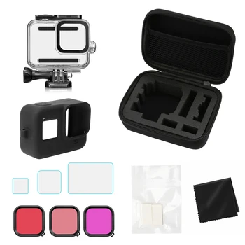 

Camera Accessories Kit For GoPro Hero 8 with Storage Case Waterproof Housing Screen Protectors Silicone Cover Filters Anti-fog