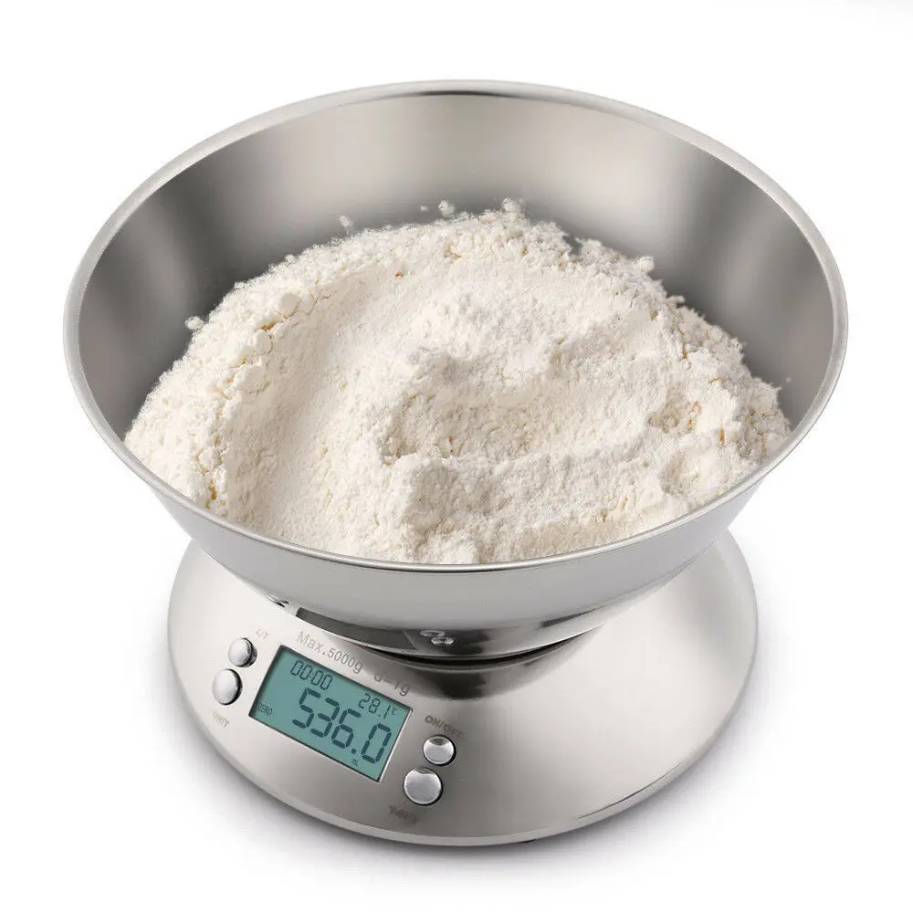 5kg/1g Stainless Steel Kitchen Scale With Bowl Powder Food Cooking Medicine Wheat Baking Scale High Precision Gold Jewelry Scale
