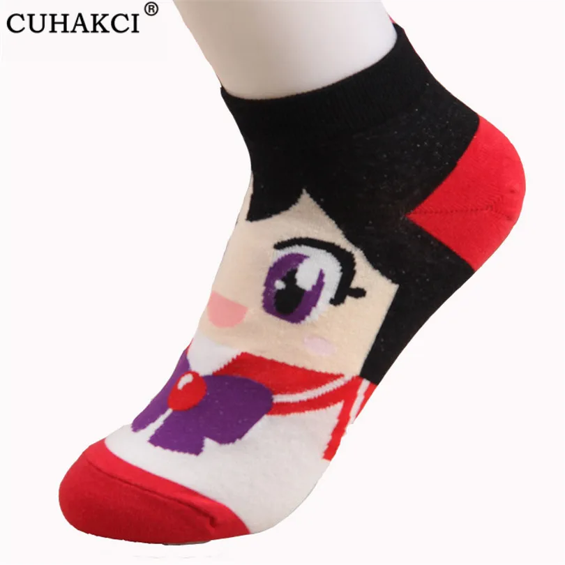 

CUHAKCI Fashion Cartoon Patterned Short Socks Women Cute Panda Funny Low Socks Female Casual Cotton Socks Girl 3D Ankle Summer