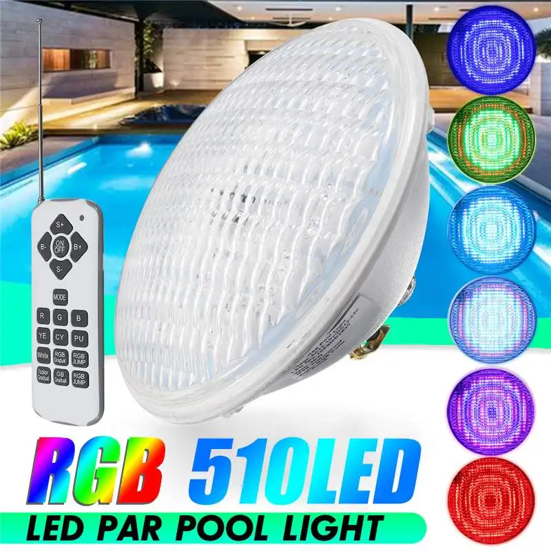 

36W LED RGB Swimming Pool Light with Remote Control IP68 Waterproof Fountain Light Underwater Pond Light AC12-16V/DC12-24V