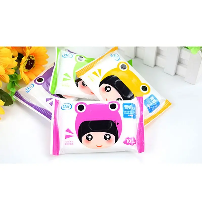 Lingettes Humides Jetables Spunlace Pour Bebe Et Adulte 10 Pieces Sac Dessin Anime Mignon Grenouille Fille Voyage Portable Enfants Tissus Non Parfumes Hydratants Aliexpress