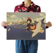 [A909] Kiki 02 Ностальгический ретро плакат из крафт-бумаги экран для помещений кафе декоративная живопись