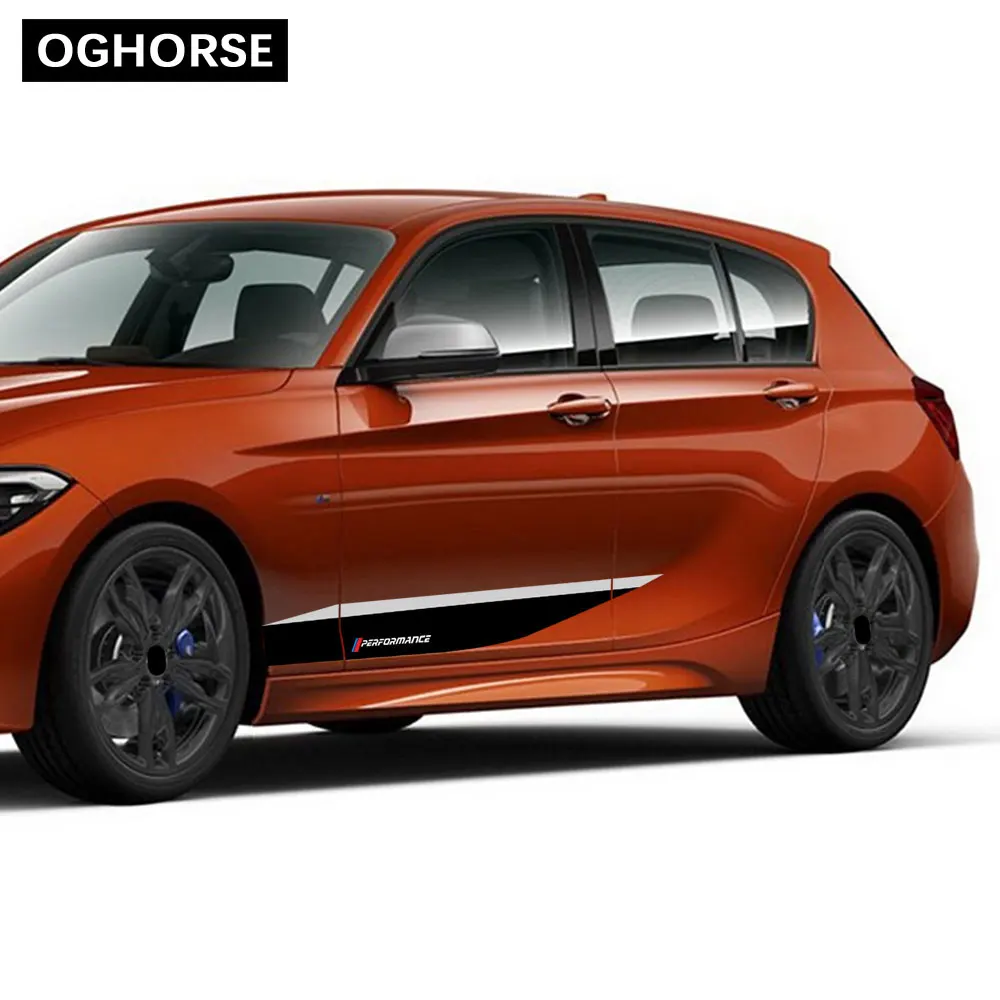 Наклейка на порог юбки с боковой полосой для BMW 1 серии F20 F21 118i 120i 125i 128i 135i M
