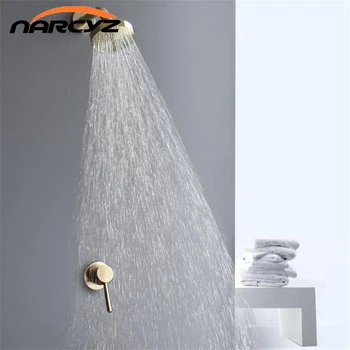 

Shower Concealed Wall-mounted 304 stainless steel shower sprinkler full Copper Brushed gold shower sprinkler shower head XT423