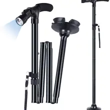Складная телескопическая складная трость, светодиодный легкий тростник, верные костыли, отличный подарок для мам, пожилых отцов