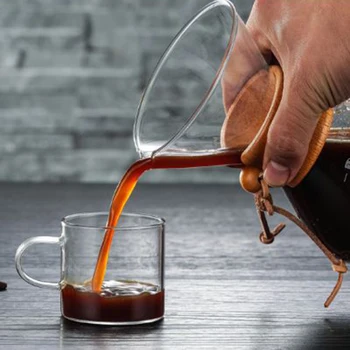 

Pour Over Coffee Maker with Borosilicate Glass Manual Coffee Dripper Brewer HY99