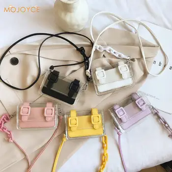 

Women Mini Jelly Shoulder Bag PVC PU Splicing Classic Texture Creative Design Chic Female Lipstick Messenger Purse
