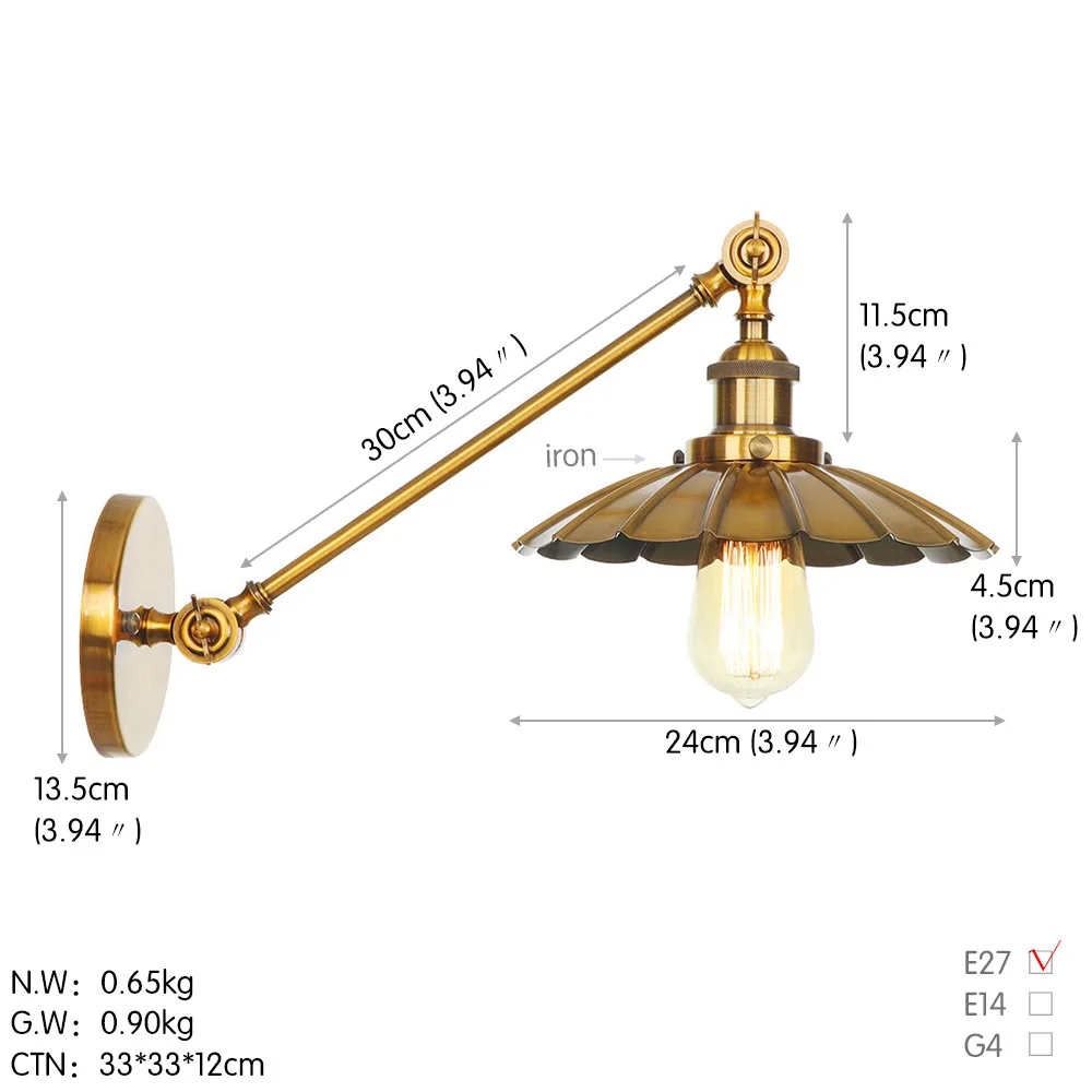 B0009A 30cm 古铜色尺寸图 英文版
