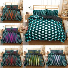 Parure de lit motif 3D, 2/3 pièces, housse de couette avec taie d'oreiller
