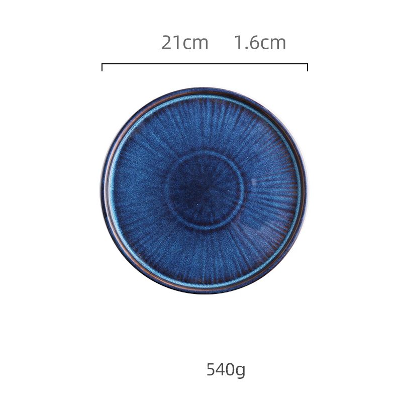 1 шт., KINGLANG, нордическая клиновая глазурь, голубой цвет, керамическая посуда, домашняя плоская тарелка, глубокое блюдо для стейка, обеденная тарелка для завтрака, большая миска - Цвет: 10