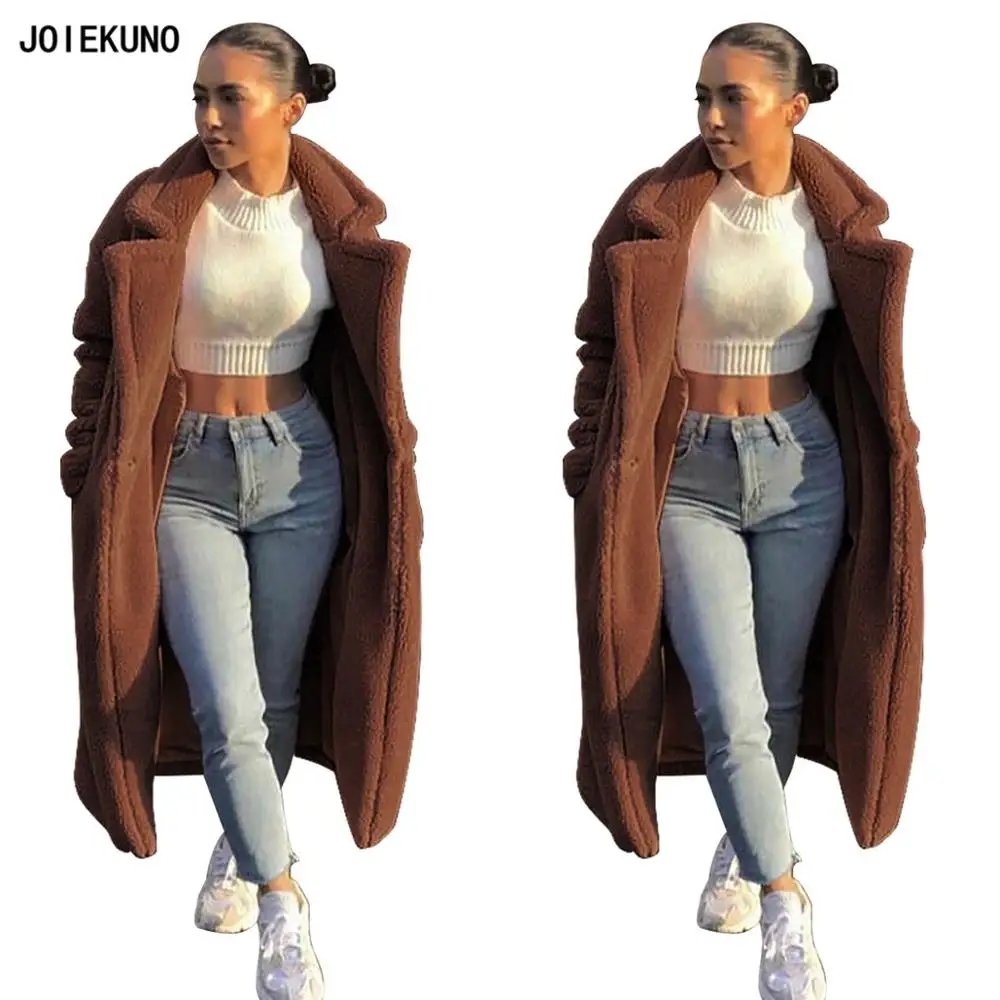 Joiekuno ZS0236 однотонные модные зимние утолщенные Топы для женщин с отложным воротником шерстяные повседневные уличные Клубные сексуальные топы