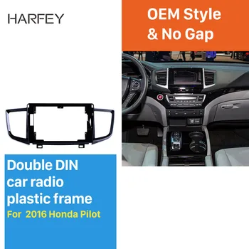 

Harfey OEM Style 2DIN In Dash UV Black car stereo Fascia Frame 10.1 inch For 2016+ HONDA PILOT Panel Bezel Trim kit Cover Trim