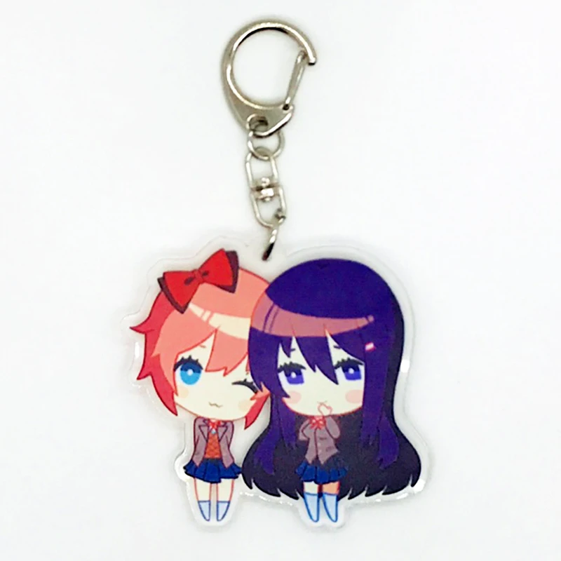 Doki Doki Literature Club Cosplay Keychain - Acrylic Keyring with Sayori, Yuri, Natsuki, Monika Characters - Cartoon Prop image 5