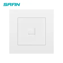 Soquete de parede rj45 sran, painel retardante de chama para computador, 5 categoria interface de rede nova chama pc painel 86mm * 86mm saída branca internet