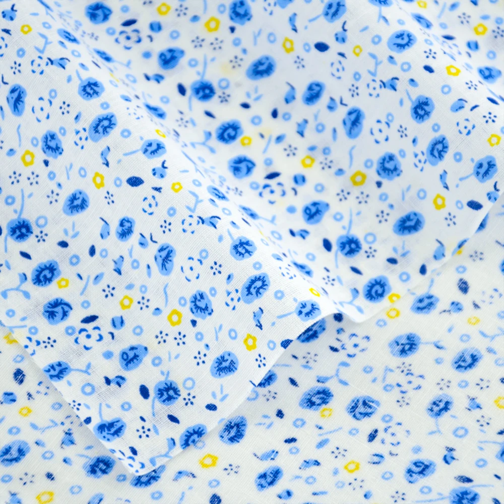 Patchwork Cotton Fabrics Art Work Printed Lovely Blue Floral Designs Sewing Crafts Dolls Clothes Fat Quarter Curtain 2016 News | Дом и сад